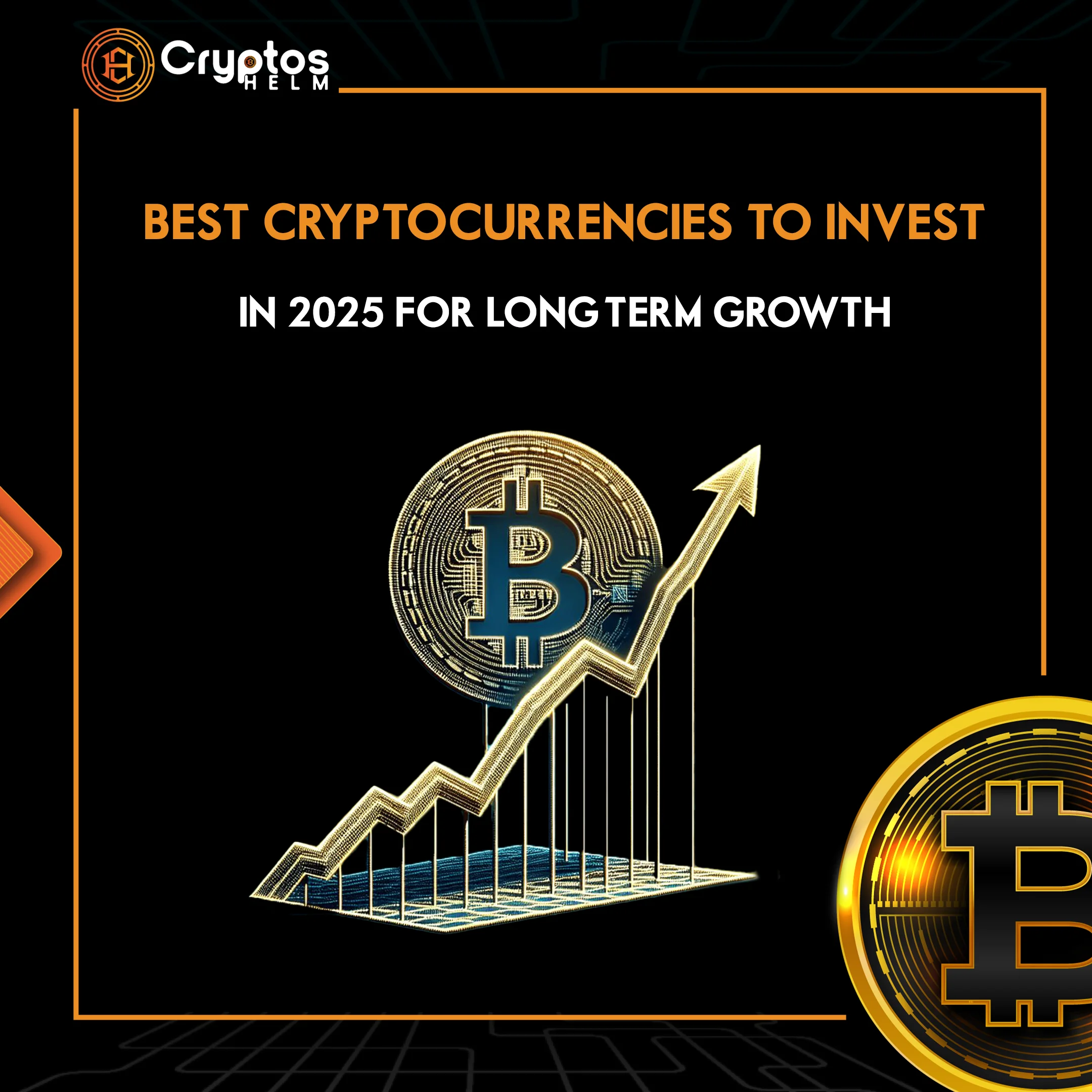 Best cryptocurrencies to invest in 2025 showing Bitcoin and Ethereum with growth chart for long-term investment strategy