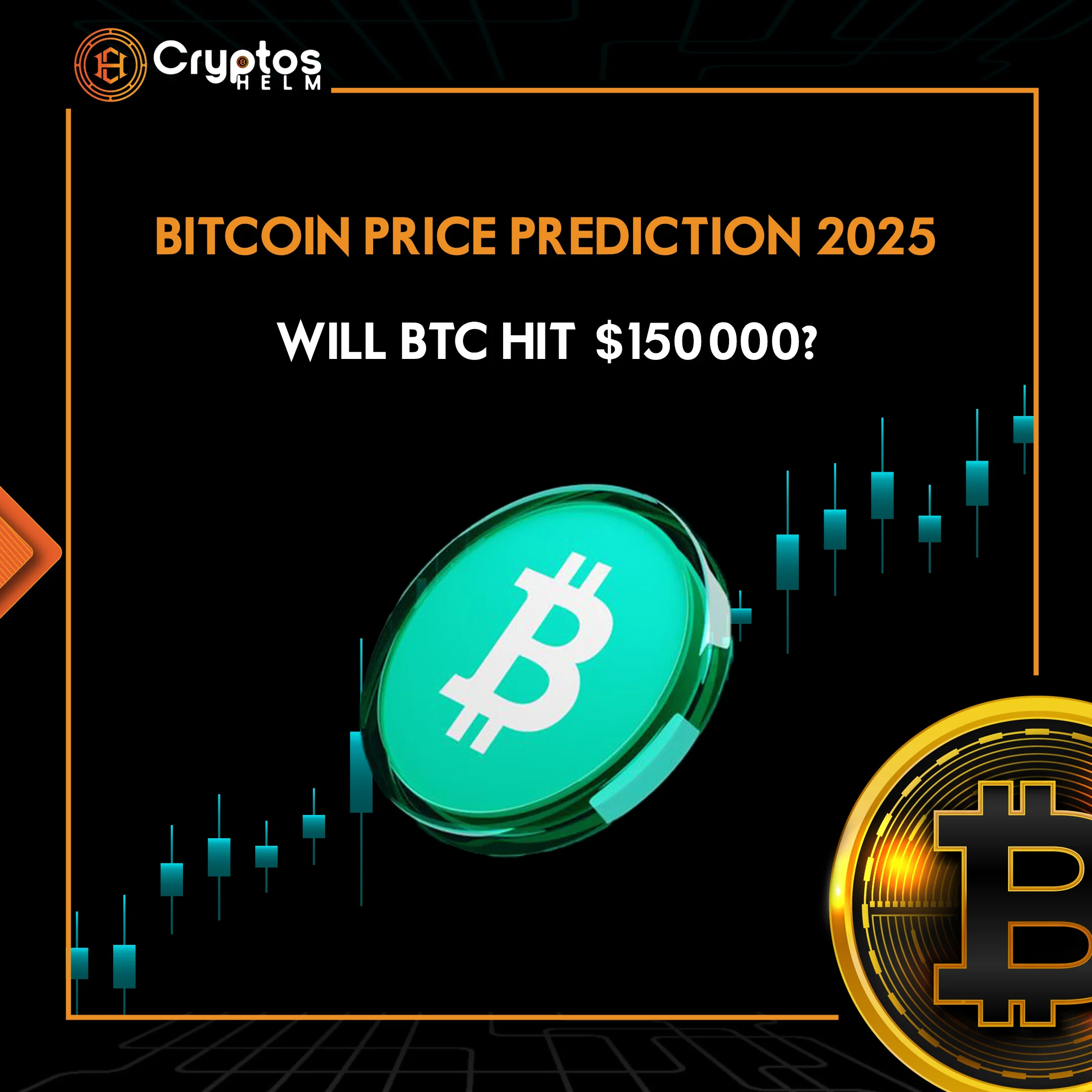 Bitcoin price prediction 2025 chart showing BTC cryptocurrency analysis with $150000 target forecast and market trends