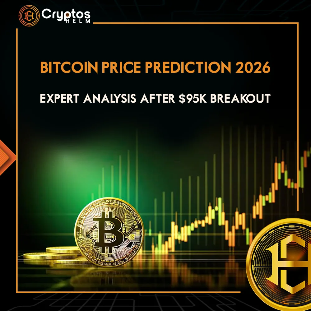 Bitcoin price chart showing the $95,000 breakout in January 2026 with institutional indicators.